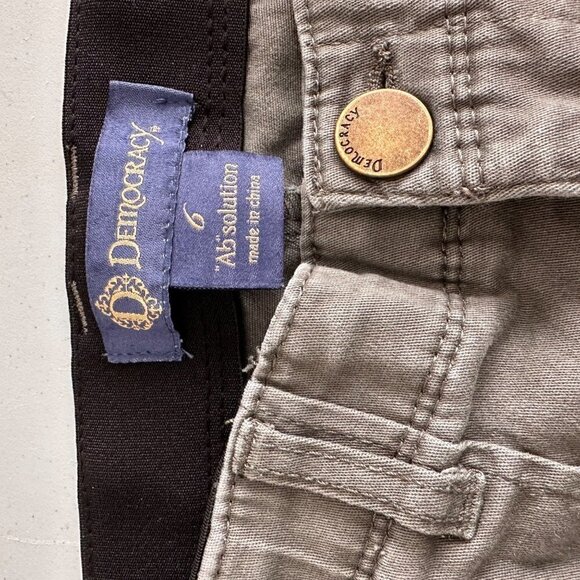 Democracy AbSolution Khaki Green Jeans Cropped Size 6 - Picture 8 of 13